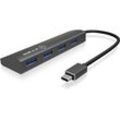 RAIDSONIC ICY BOX 4-Port USB 3.0 HUB, Aluminium-Gehäuse mit USB-C Stecker