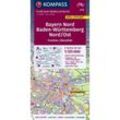KOMPASS Großraum-Radtourenkarte 3710 Bayern Nord, Baden-Württemberg Nord/Ost 1:125.000, Karte (im Sinne von Landkarte)