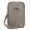 Maison Mollerus Wildhorn Handytasche Leder 11 cm taupe / silber