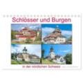 Schlösser und Burgen in der nördlichen Schweiz (Tischkalender 2024 DIN A5 quer), CALVENDO Monatskalender