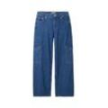TOM TAILOR Mädchen Wide Leg Cargo Jeans mit Bio-Baumwolle, blau, Uni, Gr. 134