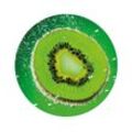 Wallario Glasbild, Grüne Kiwi-Scheibe im Wasser