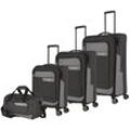 travelite Trolleyset VIIA L/M/S, Reisetasche, 4 Rollen, (4 tlg), Kofferset Reisegepäck mit erweiterbarem Volumen und TSA Schloss, grau