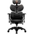 COUGAR Gaming-Stuhl "Terminator" Stühle Gr. B/H/T: 75 cm x 129,5 cm x 59,5 cm, Kunstleder uni, schwarz (schwarz, schwarz) Gamingstühle