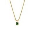 Pavé Emerald Necklace Green 14K Gold Plated