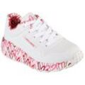 Skechers Kids UNO LITE Sneaker mit bedruckter Sohle, Freizeitschuh, Halbschuh, Schnürschuh, rot|weiß