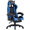 Gaming-Stuhl mit Fußstütze Blau und Schwarz Kunstleder vidaXL981190