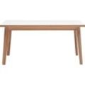 Hammel Furniture Esstisch Basic Single, schnell innenliegende Einlegeplatten ausziehbar, 120(220)x80 cm, Melamin / Massivholz, stabiler dänische Design Tisch, weiß