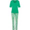 s.Oliver Fashion Dreams Schlafanzug, V-Ausschnitt, für Damen, grün, 36/38