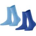 Burlington Everyday Socken, 2er-Pack, meliert, für Damen, blau, 36-41