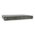 LevelOne Switch 28 Fast Ethernet-Ports mit 24 PoE-Ports 270W 2 Gigabit-Ports, 2 Gigabit SFP (FGP-2831)