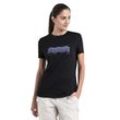 Icebreaker Merino 150 Tech Lite III T-Shirt Contour Waves - Frau - Black - Größe XS