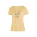 Maier Sports T-Shirt Larix W Damen Funktionsshirt, Freizeitshirt mit Aufdruck, gelb