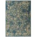 benuta Nest Flachgewebeteppich Frencie Blau 80x165 cm - Vintage Teppich im Used-Look