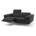 Sofanella 2-Sitzer Sofanella Zweisitzer STELLA Stoffsofa verstellbar Couch in Schwarz