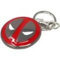Semic - Marvel Schlüsselanhänger Deadpool Logo silberfarben/rot, aus Metall, mit Minikarabiner.