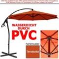 habeig Ampelschirm WASSERDICHT Ampelschirm 3m Marktschirm PVC Schirm 300cm Sonnenschirm