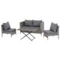 Gardamo Vigo Lounge Set, aus Geflecht Mix, 4-teilig, grau