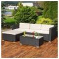 Mucola Gartenlounge-Set Polyrattan Lounge 5tlg. Gartengarnitur Sitzgruppe Sitzgarnitur Sofa