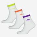 3er-Pack weiße Socken mit mehrfarbigen Details