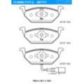 ATE Bremsbeläge vorne Breite 146mm Dicke 19.6mm Höhe 54.7mm inkl Verschleißwarnkontakt für Audi Seat Skoda VW 13.0460-7117.2