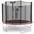 KINETIC SPORTS Trampolin Outdoor SALTO Ø 183/244/305/366/400/430/490 cm -TÜV Rheinland geprüft, Kindertrampolin Set mit Netz, Randpolster, USA Sprungtuch - Gartentrampolin, bis zu 160kg Pink 305 cm Ø 305 cm, Pink-4