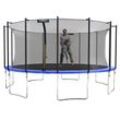 KINETIC SPORTS Trampolin Outdoor SALTO Ø 183/244/305/366/400/430/490 cm -TÜV Rheinland geprüft, Kindertrampolin Set mit Netz, Randpolster, USA Sprungtuch - Gartentrampolin, bis zu 160kg Blau 490 cm Ø 490 cm, Blau-4