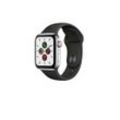 Apple Watch (Series 5) 2019 GPS + Cellular 40 mm - Rostfreier Stahl Silber - Sportarmband Schwarz