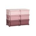 HOMCOM Spielzeugtruhe Schubladenschrank Aufbewahrungsboxen mit 6 Ebenen Rosa