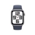 Apple Watch SE (GPS + Cellular) 40mm Aluminiumgehäuse silber, Sportband sturmblau (Größe M/L)