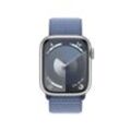 Apple Watch Series 9 (GPS) 45mm Aluminiumgehäuse silber, Sport Loop winterblau