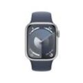 Apple Watch Series 9 (GPS + Cellular) 41mm Aluminiumgehäuse silber, Sportband sturmblau S/M