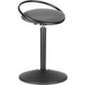 Sitzhocker ROVO SOLO mit Ring, 3D-Gestrick, schwarz/grau