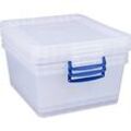 Really Useful Boxes Aufbewahrungsboxen, transparent, mit Deckel, 17,5L, 3 Stück