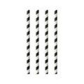 Trinkhalme Papstar Stripes, Einweg, L 240 x Ø 6 mm, aus FSC®-zertifiziertem Papier, schwarz-weiß, 100 Stück