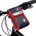 Fahrradverbandtasche Velo®, mit bedarfsgerechter Füllung, 2 dehnbare Schlaufenbänder, B 115 x T 40 x H 170 mm, Nylon, blau-rot