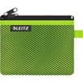 Leitz WOW Traveller Zip-Beutel, durchsichtiges Netzfach & blickdichtes Fach, Größe S, grün