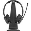 Bluetooth Headset EPOS Impact 1061, ANC, binaural, zertifiziert für Microsoft Teams®, bis 30 m, mit Ladestation, schwarz