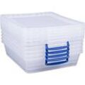 Really Useful Boxes Aufbewahrungsboxen, transparent, mit Deckel, 10,5L, 5 Stück