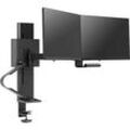 Dual Monitorarm Ergotron TRACE, für 2 Displays bis 27″ & bis 9,8 kg, höhen-/tiefenverstellbar, schwenk-/dreh-/neigbar, mit Tischklemme, schwarz