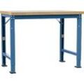 Manuflex Werkbank Profi Spezial, Tischplatte Kunststoff, 1250 x 700 mm, brillantblau