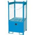 Fass-Stapelpalette Bauer FSP-1 D, Drahtgitter-Wände, Kapazität 1 x 200 l Fass, blau