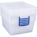 Really Useful Boxes Aufbewahrungsboxen, transparent, mit Deckel, 17,5L, 5 Stück