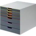 Durable Schubladenbox Varicolor, 7 Schübe (3 hohe und 4 flache), DIN C4