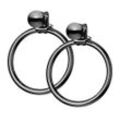 Taffstyle Paar Ohrstecker Damen Ohrringe Kreis Offen Ohrstecker Stecker Ring Perlen Kugel Modern (Schwarz)
