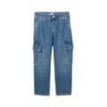 TOM TAILOR Jungen Cargo Jeans mit recycelter Baumwolle, blau, Uni, Gr. 110