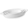 Gastro Tapasschale Porzellan, weiß - oval mit Handgriff 164x105x30 mm | Mindestbestellmenge 6 Stück