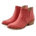 LASCANA Westernstiefelette mit modischen Cut-Outs, Cowboy-Boots, Ankle Stiefelette VEGAN, rot