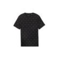 TOM TAILOR DENIM Herren T-Shirt mit Allover Print, schwarz, Allover Print, Gr. XL