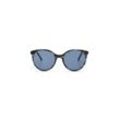 TOM TAILOR Damen Retro Sonnenbrille mit runden Gläsern, blau, Logo Print, Gr. ONESIZE